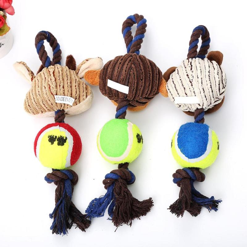 durable stuffed dog plush toys with tennis ball