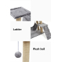 Manufacturer wholesale sisal short plush stable cat tree with hammock ladder