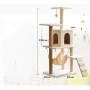 Manufacturer wholesale sisal short plush stable cat tree with hammock ladder