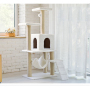 Manufacturer wholesale sisal short plush stable cat tree with hammock ladder