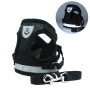 Manufacturer wholesale breathable red black blue grey nylon pet dog reflective harness