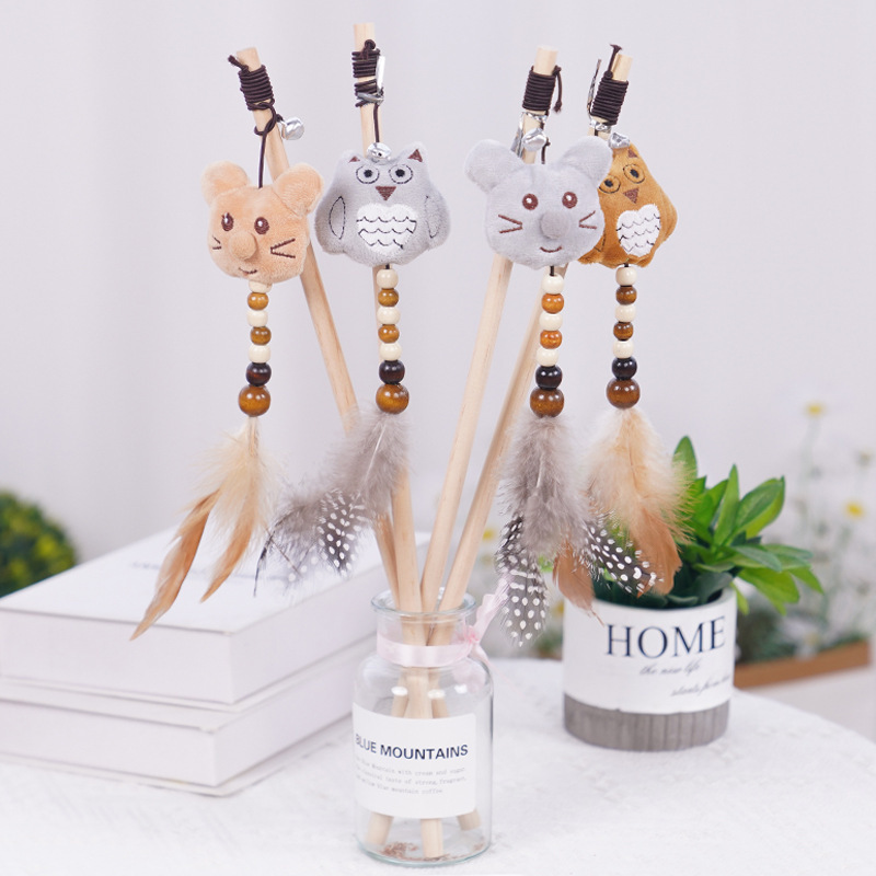 Manufacturer Wholesale Cute Animal Design Cat Teaser Toy
