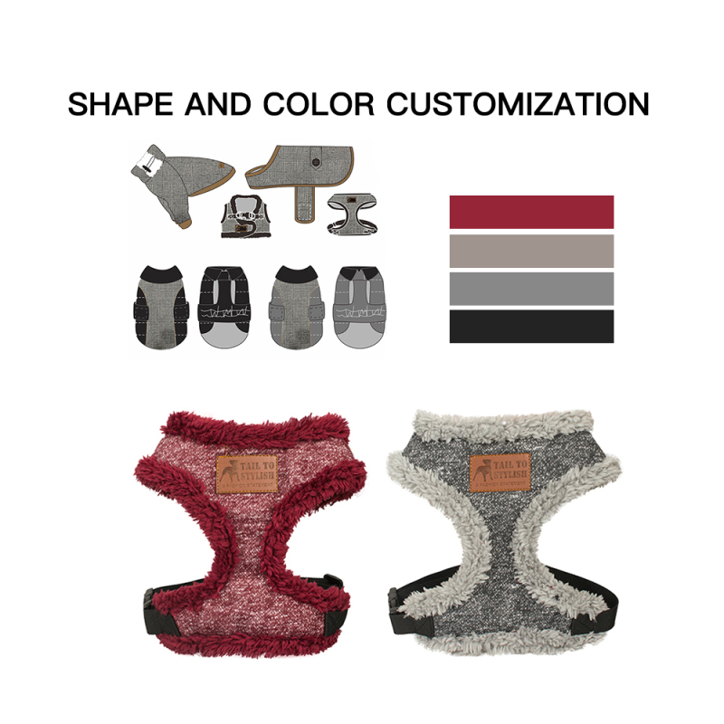Manufacturer wholesale custom logo plush dog harness vest