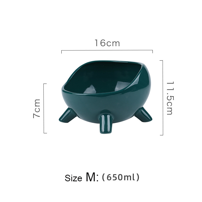 Manufacturer wholesale green yellow ceramic dog cat bowl stable