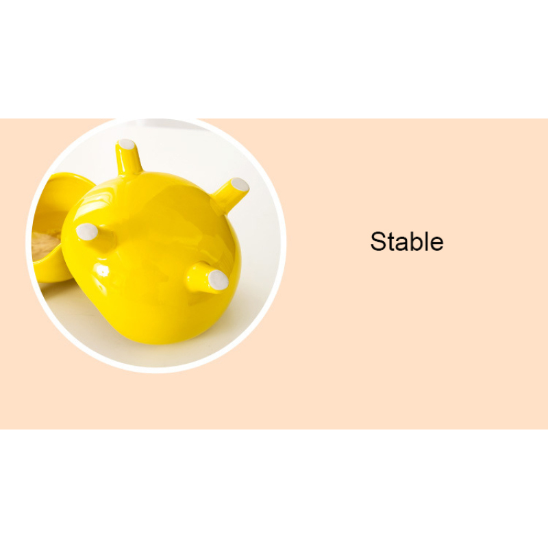 Manufacturer wholesale green yellow ceramic dog cat bowl stable