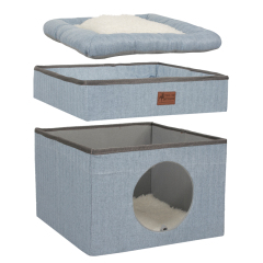 wholesale manufacturer functional foldable cat bed house with scratch