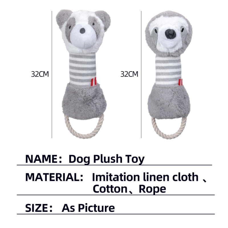 Manufacturer Wholesale Custom Logo Squeaky Plush Rope Dog Pet Chew Toys
