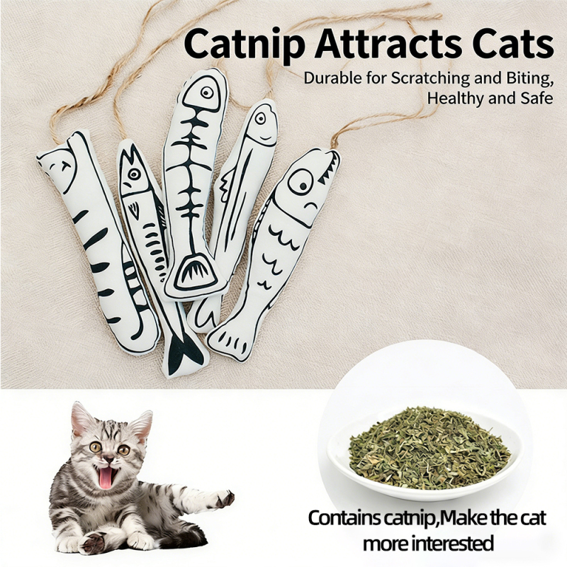Wholesale Custom Logo Chew Catnip Fish Cat Toy