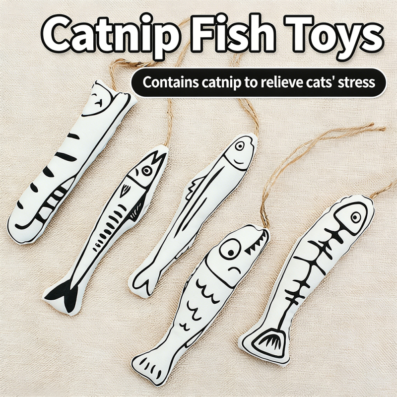 Wholesale Custom Logo Chew Catnip Fish Cat Toy