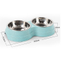 Manufacturer wholesale green blue pink detachable straw dog two stainless steel bowls