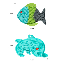 Manufacturer wholesale silicone slow feeder pad dog lick mat fish dolphin design