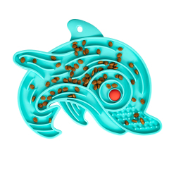 Manufacturer wholesale silicone slow feeder pad dog lick mat fish dolphin design