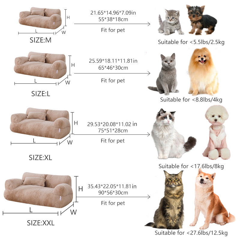 Wholesale Manufacturer Custom Logo Detachable Anti Slip Plush Large Cat Dog Sofa