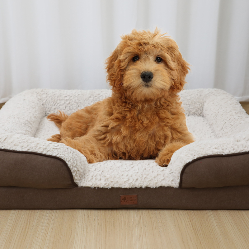 Manufacturer wholesale custom logo luxury washable dog large bed egg foam