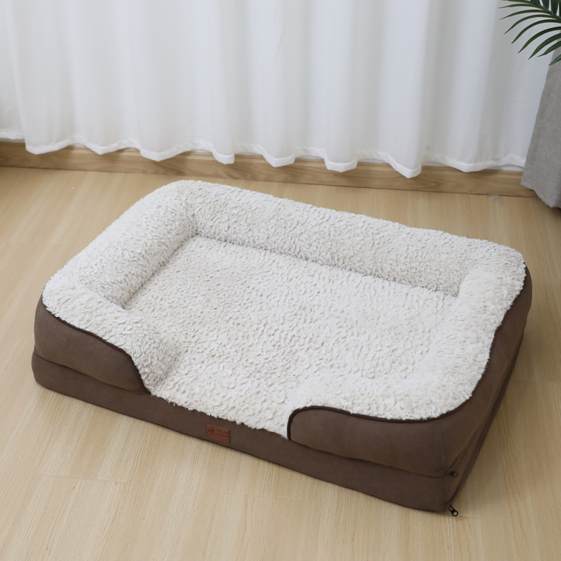 Manufacturer wholesale custom logo luxury washable dog large bed egg foam