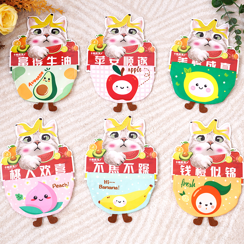 Manufacturer wholesale custom cotton fruit design cat accessories dog bandana collar