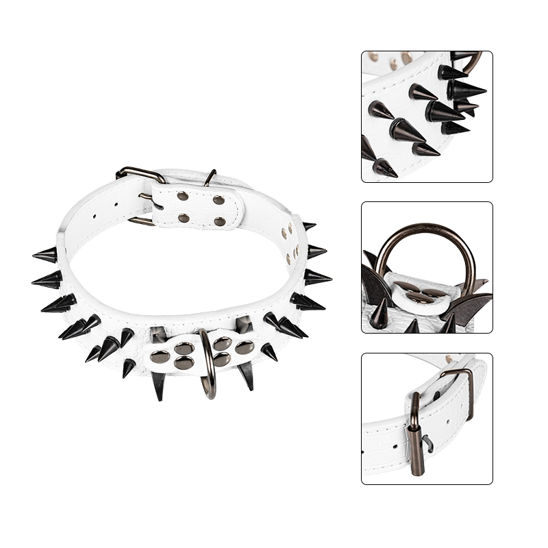 Manufacturer wholesale multi-colors leather dog collar spike design