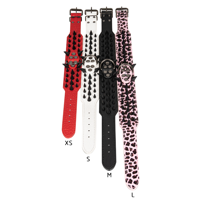 Manufacturer wholesale multi-colors leather dog collar spike design