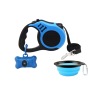 Manufacturer wholesale custom logo 5M dog retractable leash with poop bag bowl set