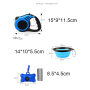 Manufacturer wholesale custom logo 5M dog retractable leash with poop bag bowl set