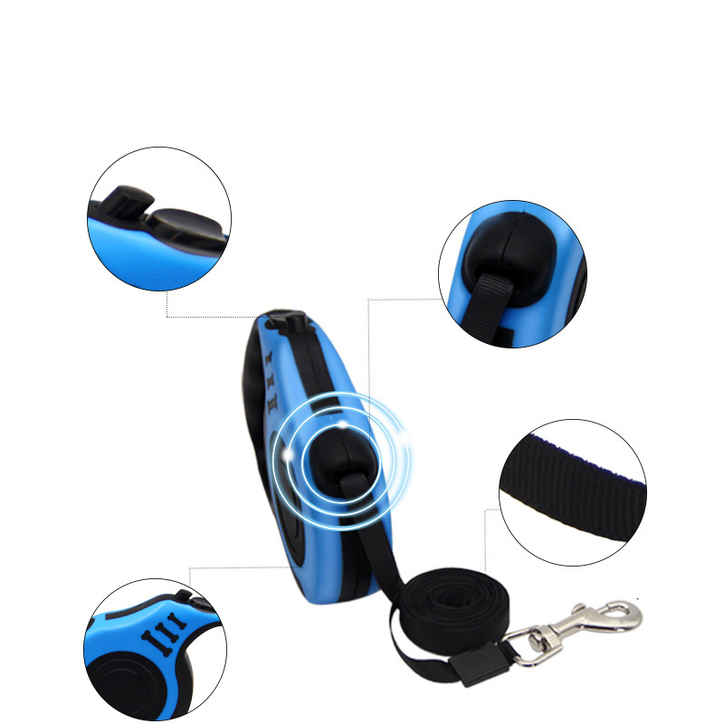 Manufacturer wholesale custom logo 5M dog retractable leash with poop bag bowl set