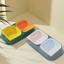 Manufacturer wholesale detachable plastic stainless steel cat pet dog two bowls