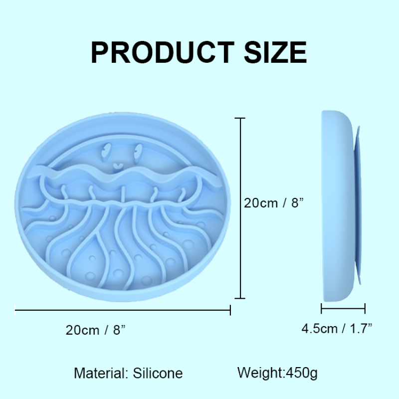Manufacturer Wholesale Custom Logo Silicone Slow Feeder Dog Lick Mat Jellyfish Design