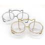 Manufacturer wholesale black gold cat dog bowl glass material