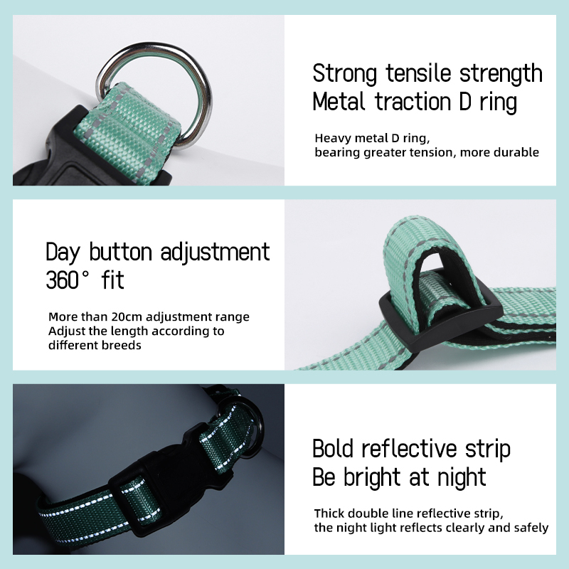 Wholesale Nylon Custom Logo Dog Collar Adjustable
