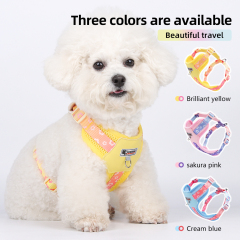 Wholesale Spring Mesh Leather Breathable Cat Small Dog Harness Vest and Leash