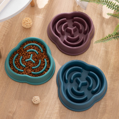 Manufacturer wholesale purple blue green yellow plastic slow feeder dog bowl star design