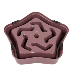 Manufacturer wholesale purple blue green yellow plastic slow feeder dog bowl star design