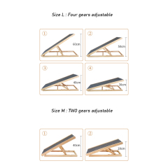 Manufacturer wholesale height adjustable foldable wooden dog ramp