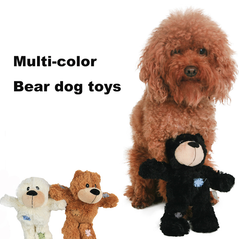 Manufacturer wholesale stuffed squeaky chew plush pet dog bear toys