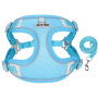 Manufacturer wholesale cheap breathable reflective stripe dog harness with leash set