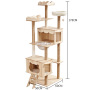 Wholesale Customized Beige Wood Large Cat Tree Tower