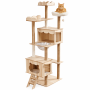 Wholesale Customized Beige Wood Large Cat Tree Tower