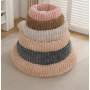 Wholesale Custom Logo Plush Pet Product Round Cat Bed for Dog