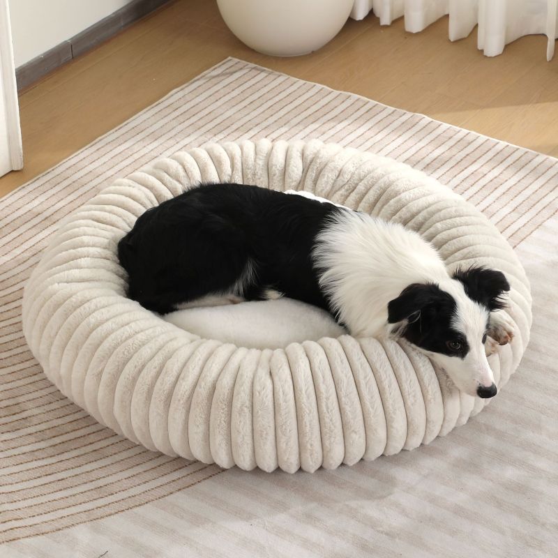 Wholesale Custom Logo Plush Pet Product Round Cat Bed for Dog