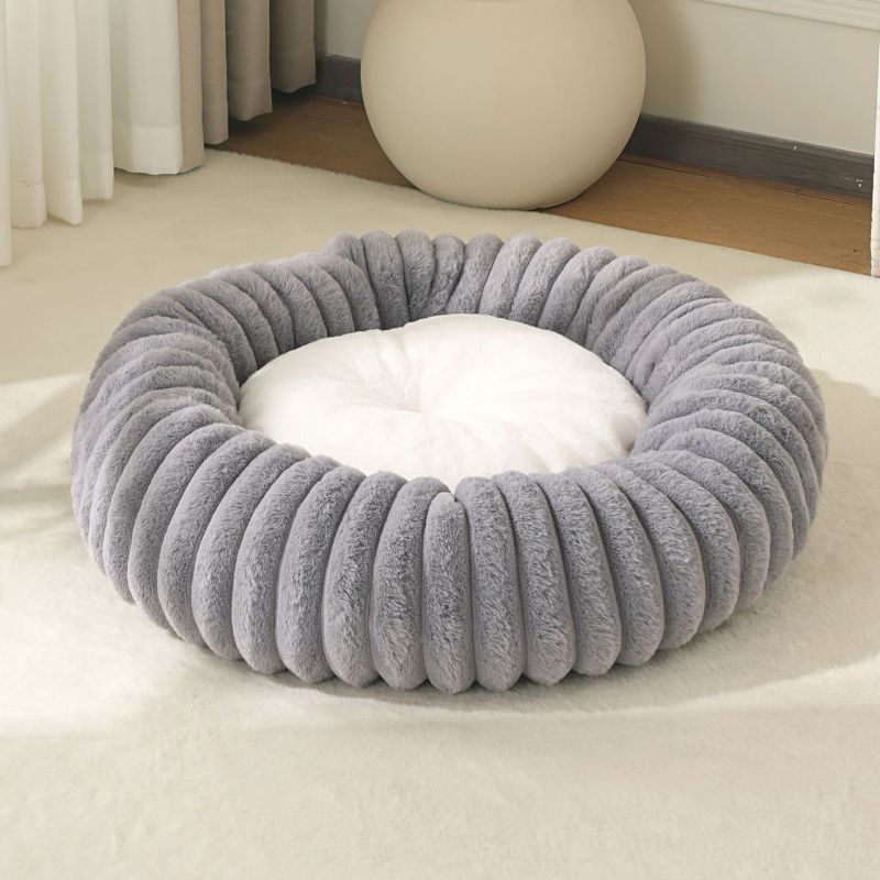 Wholesale Custom Logo Plush Pet Product Round Cat Bed for Dog