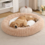 Wholesale Custom Logo Plush Pet Product Round Cat Bed for Dog