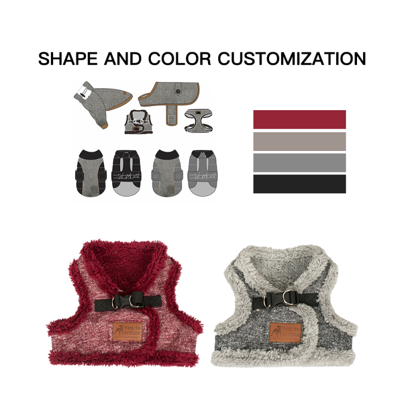 Manufacturer wholesale custom logo pet product plush dog harness vest