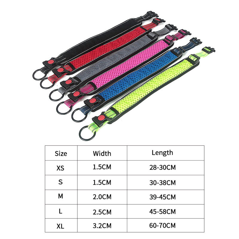 Manufacturer wholesale breathable dog collar with reflective light strip