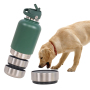Wholesale Stainless Steel Travel Portable Detachable Dog Water Food Bottle
