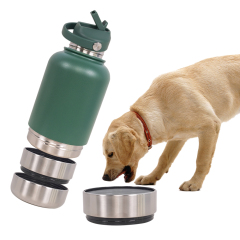 Wholesale Stainless Steel Travel Portable Detachable Dog Water Food Bottle