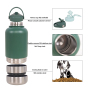Wholesale Stainless Steel Travel Portable Detachable Dog Water Food Bottle