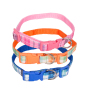 Manufacturer wholesale adjustable pink blue orange pet dog plaid nylon collar