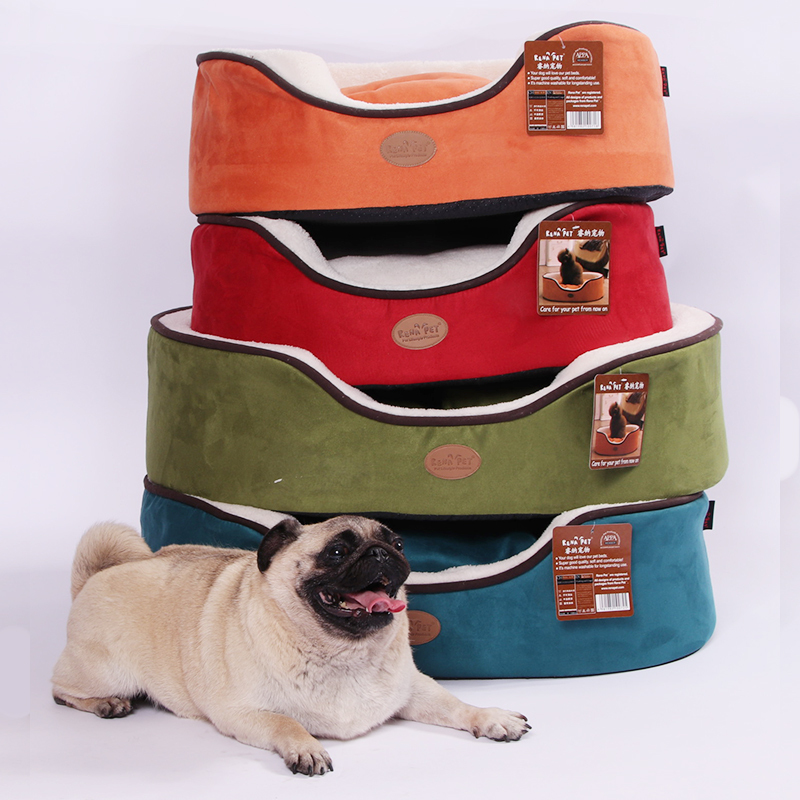 Manufacturer wholesale multi-colors short plush suede memory foam dog sofa bed