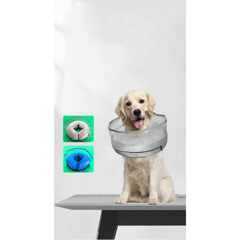 Wholesale Blue Grey PVC Pet Cat Dog Inflatable Collar