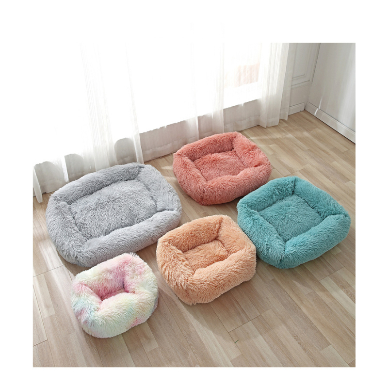 Manufacturer wholesale square warm soft plush dog pet bed